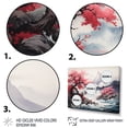 thumbnail image 3 of Designart "Springtime Cherry Blossoms in Pink Japan Mountains I" Landscapes Framed Wall Art - Traditional White Japan Bedroom Framed Canvas Wall Art, 3 of 6