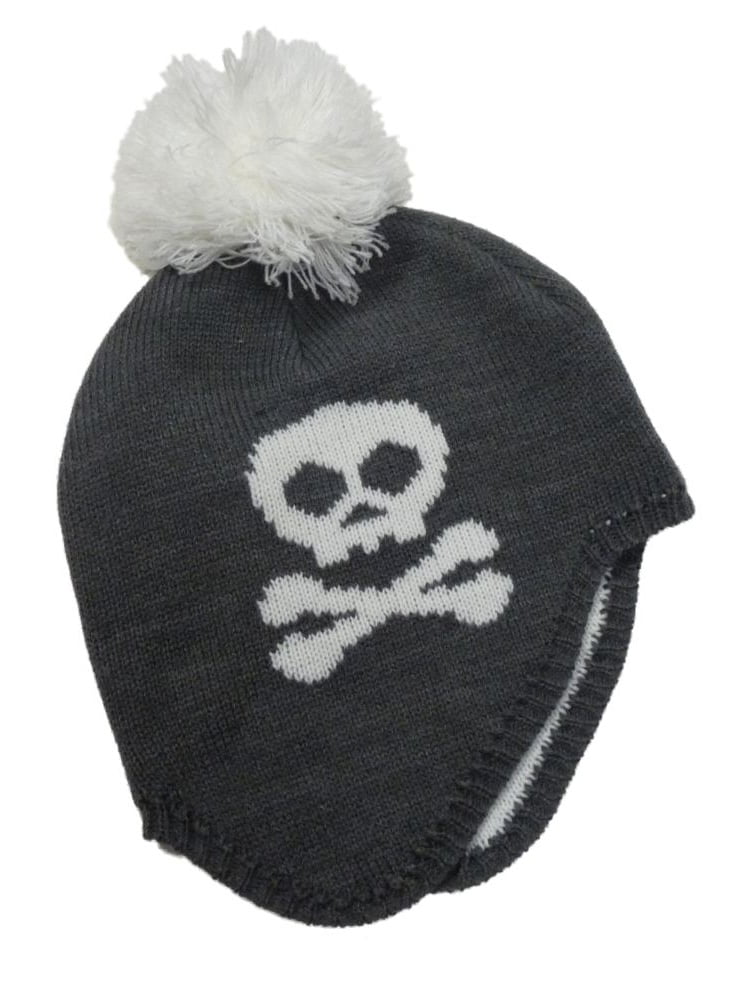 Ben Berger Boys Gray Skull Stocking Cap 