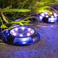 thumbnail image 2 of 4pcs Solar Ground Lights, Outdoor LED Powered Disk Lights, Solar Waterproof In-ground Lights, Color Changing Landscape Lighting, For Garden Deck Stair Step Lawn Patio Driveway Walkway Pathway Yard De, 2 of 5