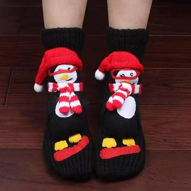 Chaussettes de Noël en Laine Tricotée à la Main Mode Animal