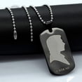 thumbnail image 5 of Uloveido A Pairs of His and Her Couple Necklace Black Stainless Steel Dog Tag Pendant Necklace Engraved Couples' Photo I Iove You I Kow Valentine's Day Gifts for Him and Her Presents ZB246, 5 of 7