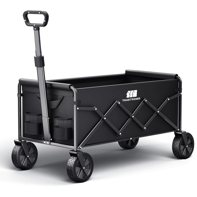 Chariot Pliable et Rabattable, Chariot Pliant avec Roue Robuste avec Capacité de Charge de 180 Lb Chariot Utilitaire Léger pour le Camping pour g