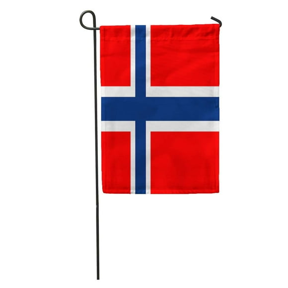 POGLIP Blue Norway Norwegian Flag Red Accurate Correctly Country Culture Curve Garden Flag Decorative Flag House Banner 12x18 inch
