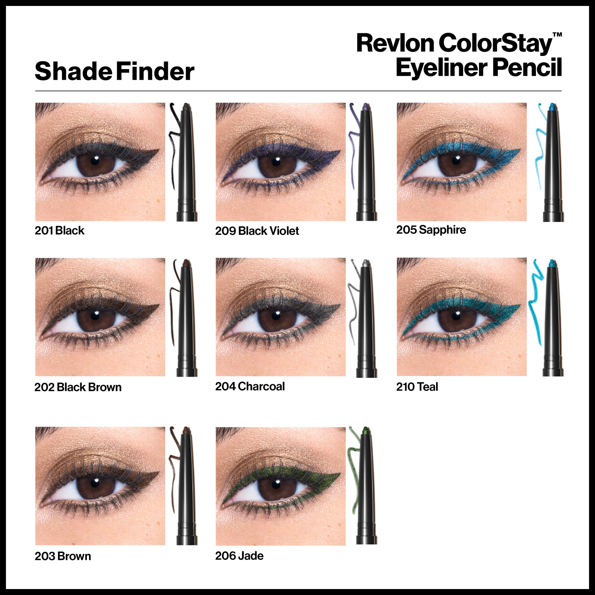 Revlon ColorStay Waterproof Eyeliner Pencil, 24HR Wear, Built-in Sharpener, 201 Black, 0.01 oz - image 8 of 8