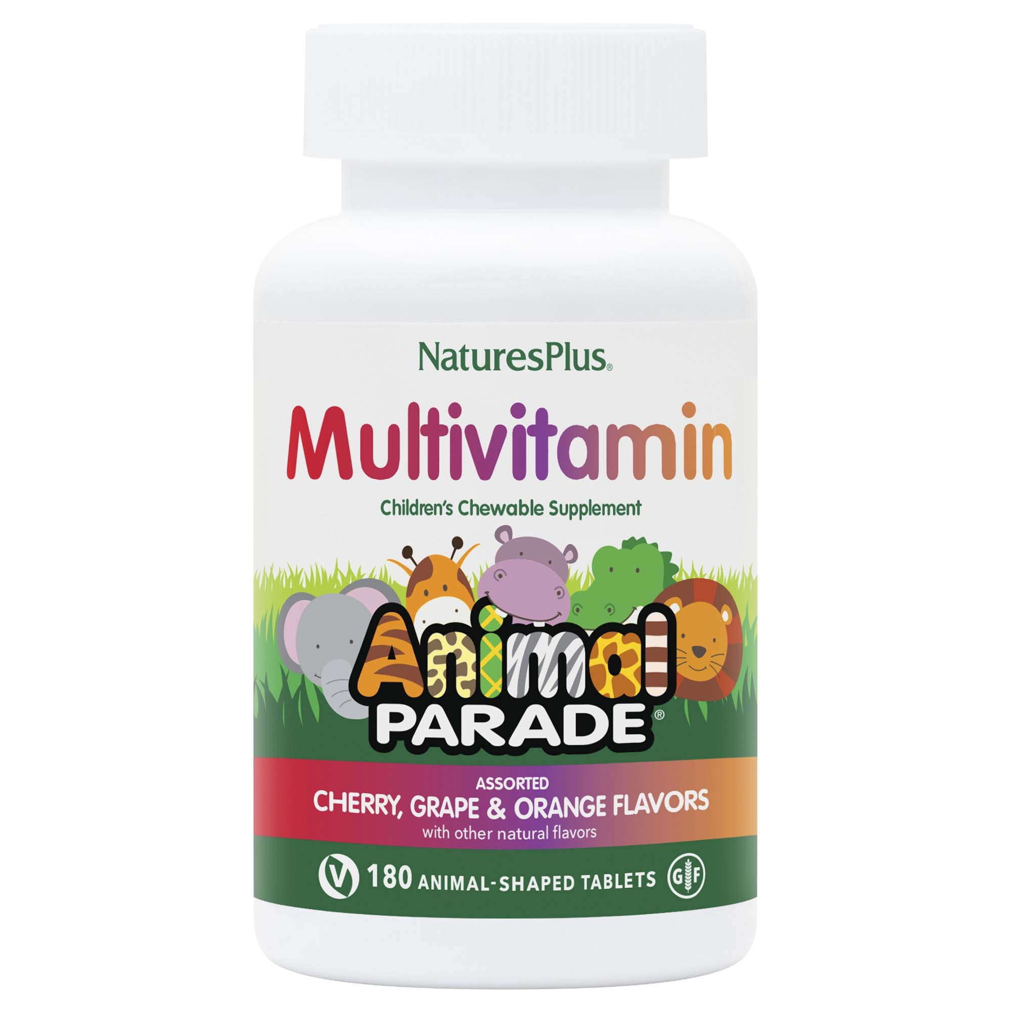 Animal Parade Multivitamin - Assorted - 180 Chewable Tablets - 90 Servings