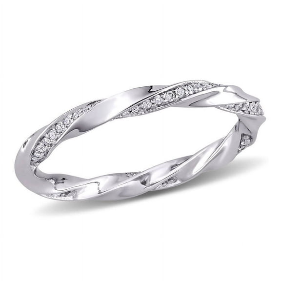 AMOUR 1/4 CT TW Diamond Twist Eternity Ring In 10K White Gold