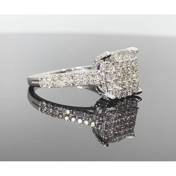 10K WHITE GOLD 1.50 CARAT WOMEN REAL DIAMOND ENGAGEMENT RING WEDDING BRIDAL RING