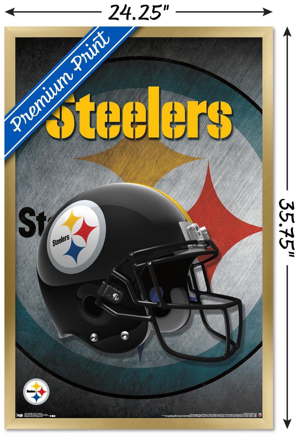 NFL Pittsburgh Steelers - Helmet 16 Wall Poster, 22.375" x 34"