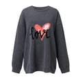 thumbnail image 3 of Crewneck Sweatshirts for Women Valentine's Day Cute Funny Graphic Print Pullover Tops Casual Long Sleeve Shirt(Gray,L), 3 of 4