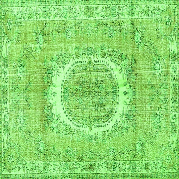 Ahgly Company Indoor Square Persian Green Traditional Area Rugs, 3' Square