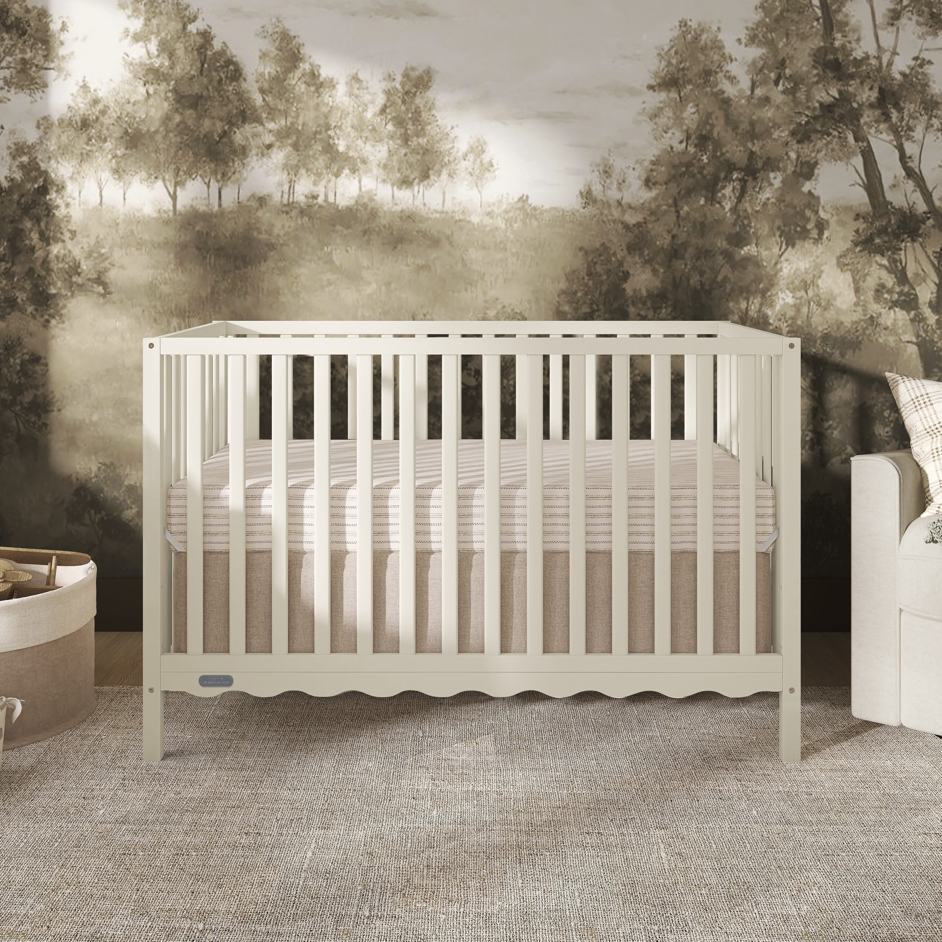 Dream On Me Synergy Wave 5-in-1 Convertible Crib, Cannoli Cream