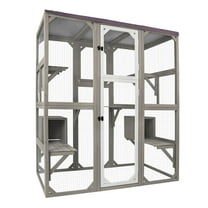 Gowoodhut Catio Outdoor Cat Enclosure for Mulitiple Cats with Tarp Roof