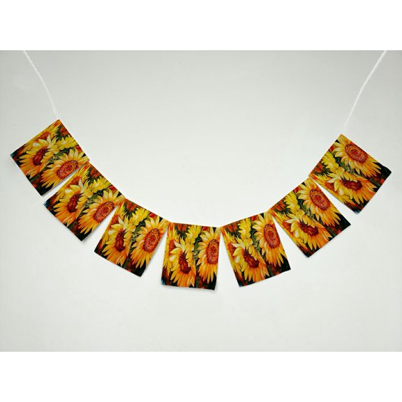 ZKGK Sunflowers Banner Bunting Garland Flag Sign for Home Family Party Decoration