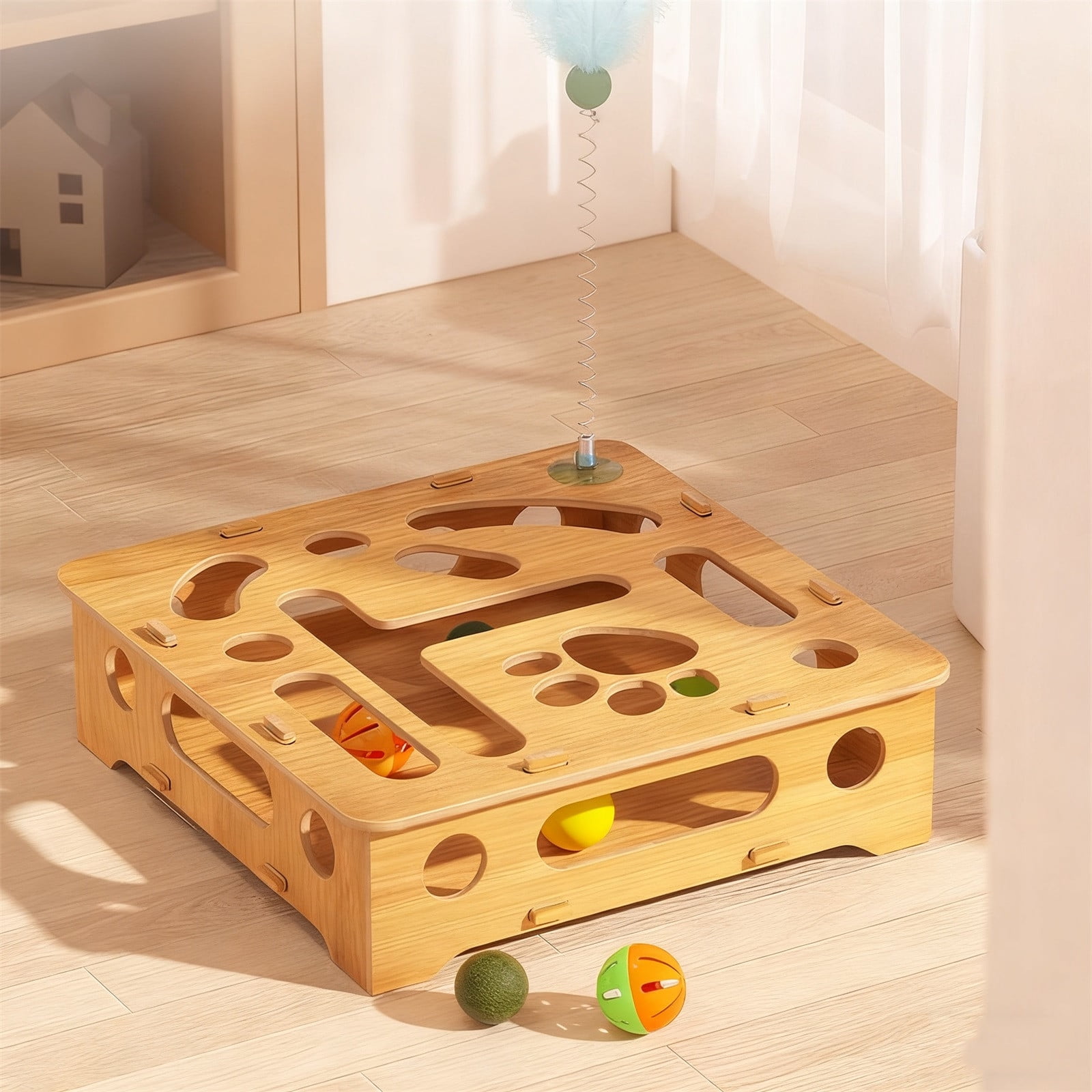 Kraoden Pet Box Interactive Digging Construction Puzzle Game for Cats and Small Dogs, Mental Stimulation Toy with Safe Design, Easy to Clean, Indoor Entertainment for Boredom Relief