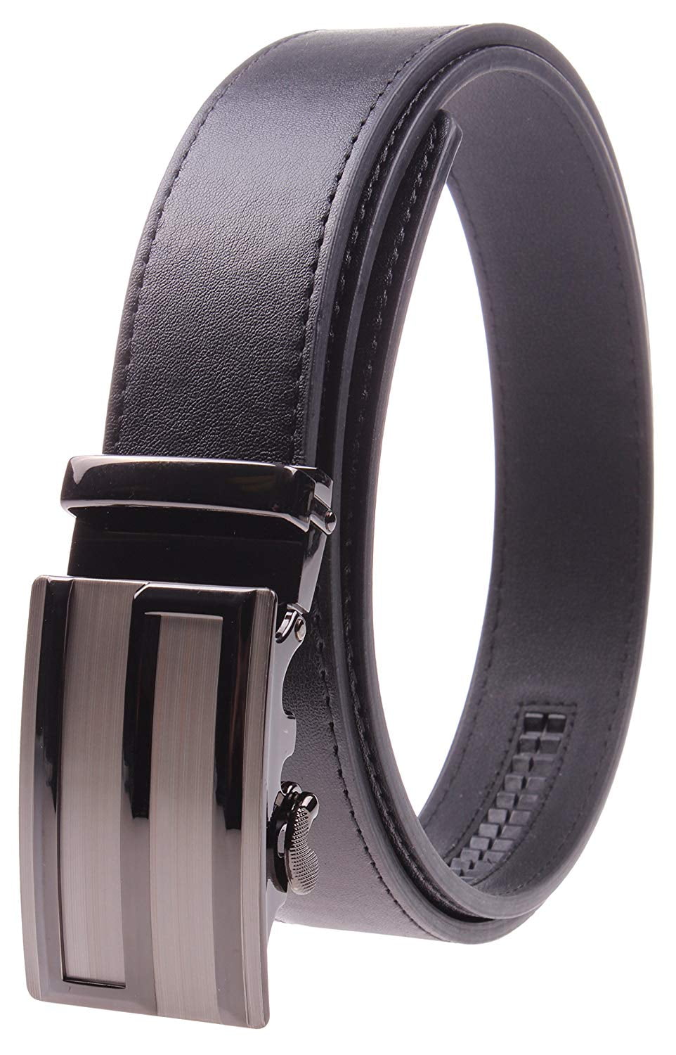Many Styles Available Enimay Black Genuine Leather No Hole Ratchet Belt Formal