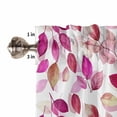 thumbnail image 4 of Red Pink Leaves Valances for Windows Farmhouse Kitchen Curtains Valances Rod Pocket Valance Curtains for Kitchen Windows Summer Botanical Pastoral Plants Window Valances for Bathroom Bedroom 60"x18", 4 of 6