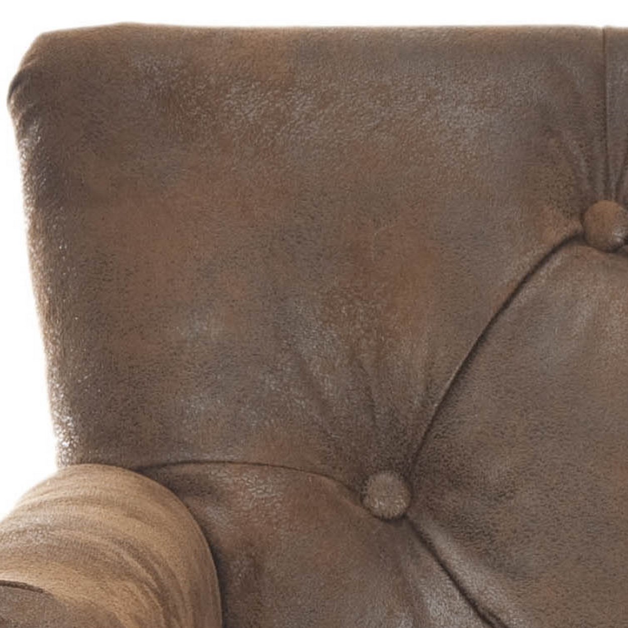 SAFAVIEH Colin Industrial Tufted Club Chair with Casters, Antique Brown