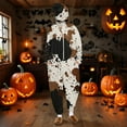 thumbnail image 2 of Moxiu Womens Halloween Themed Jumpsuit Onesie Half Zip One-piece Romper Pajamas Funny Halloween Cosplay Costume for Women 2025 Multicolor,L, 2 of 9