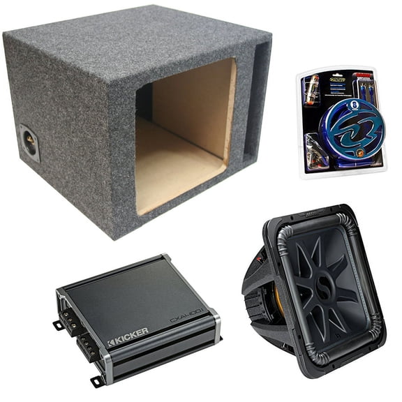 Kicker 44L7S154 Solo-Baric 15 Sub, 46CXA4001 800W Amp & 115SQV Sub Box