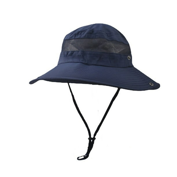nsendm Male Hat Adult Womens Outdoor Hat Sun Hat Sun Sunscreen Wide Brim  Bucket Hat Foldable Hats for Natural Hair Women(Navy, M)
