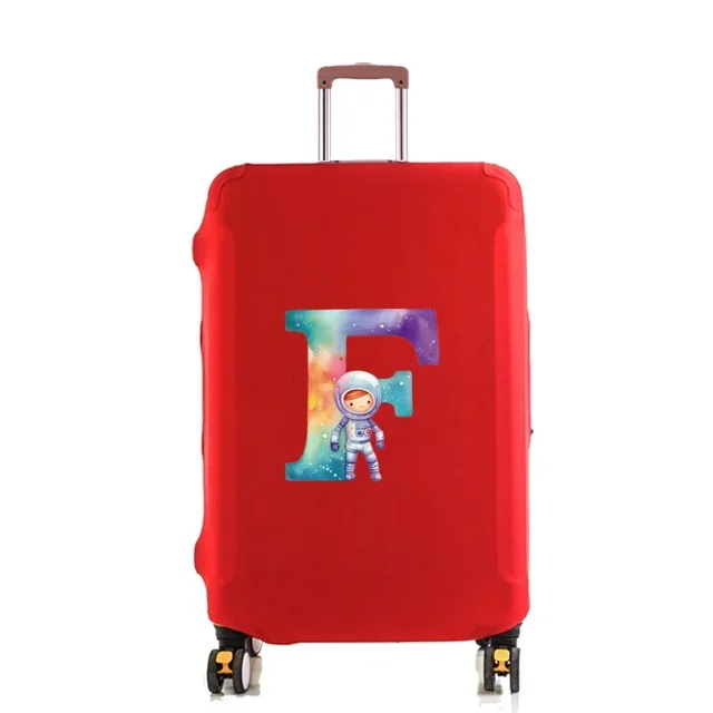 Housse de Protection pour Bagage, Étui à Tige Rétractable Réutilisable pour Motif Imprimé Astronautique Lavable 18-32 Pouces, Accessoires de Voyage, Lettre 8astronaute F S