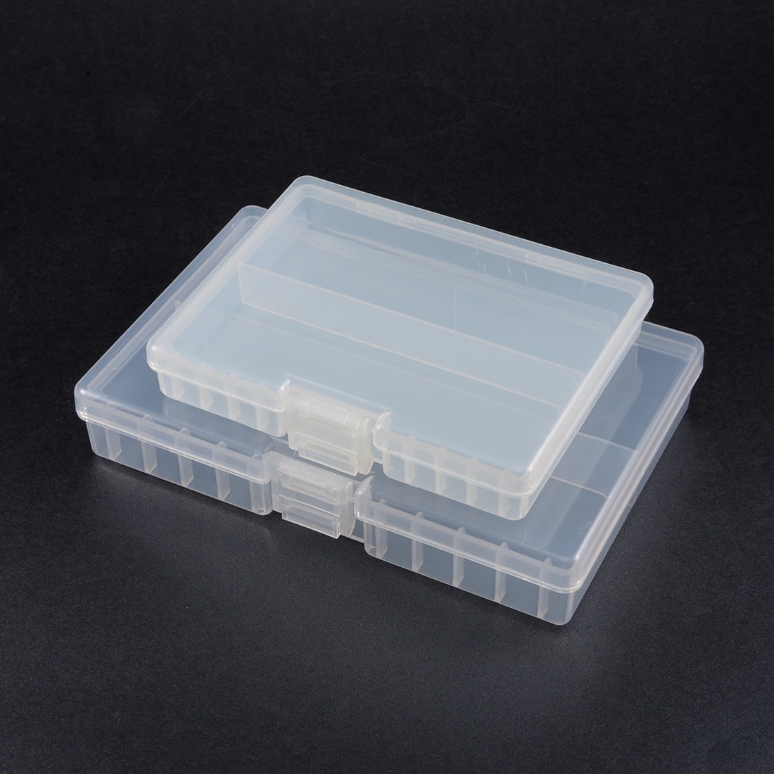 Unique Bargains 2pcs Hard Plastic Clear Portable AAA Battery Storage