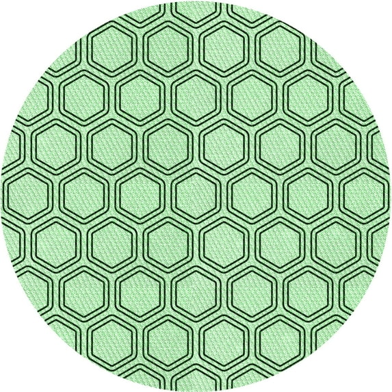 Ahgly Company Indoor Round Patterned Mint Green Area Rugs, 5' Round