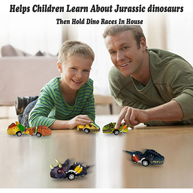 Dinosaur Toys 6 Pack Pull Back Dino Cars for Kids Fun Monster Colorful  Animal Car Playset Durable Tires for Toddler Age 3 4 5 6 7 Years Old