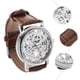 thumbnail image 5 of Reloj de pulsera mecánico automático para hombre con banda de PU (blanco + marrón), 5 of 5