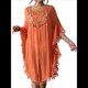 thumbnail image 2 of Vestido con Borlas para Mujer, Estilo Bohemio, con de Murciélago y Crochet Calado Color Naranja un Tamaño, 2 of 10