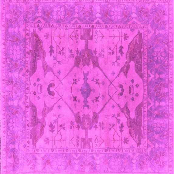 Ahgly Company Indoor Square Oriental Pink Industrial Area Rugs, 5' Square