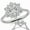 White, variant on Halo Engagement Ring Classic Style Floral Halo Shared Prong Setting 18K White Gold Plating 1.81 Carat