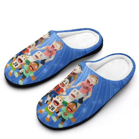 

Puppets SML Jeffy Men s Cotton Slippers Winter Fuzzy Lightweight Anti-slip Rubber Sole Slippers House Open Back Slippers Closed Toe Slippers