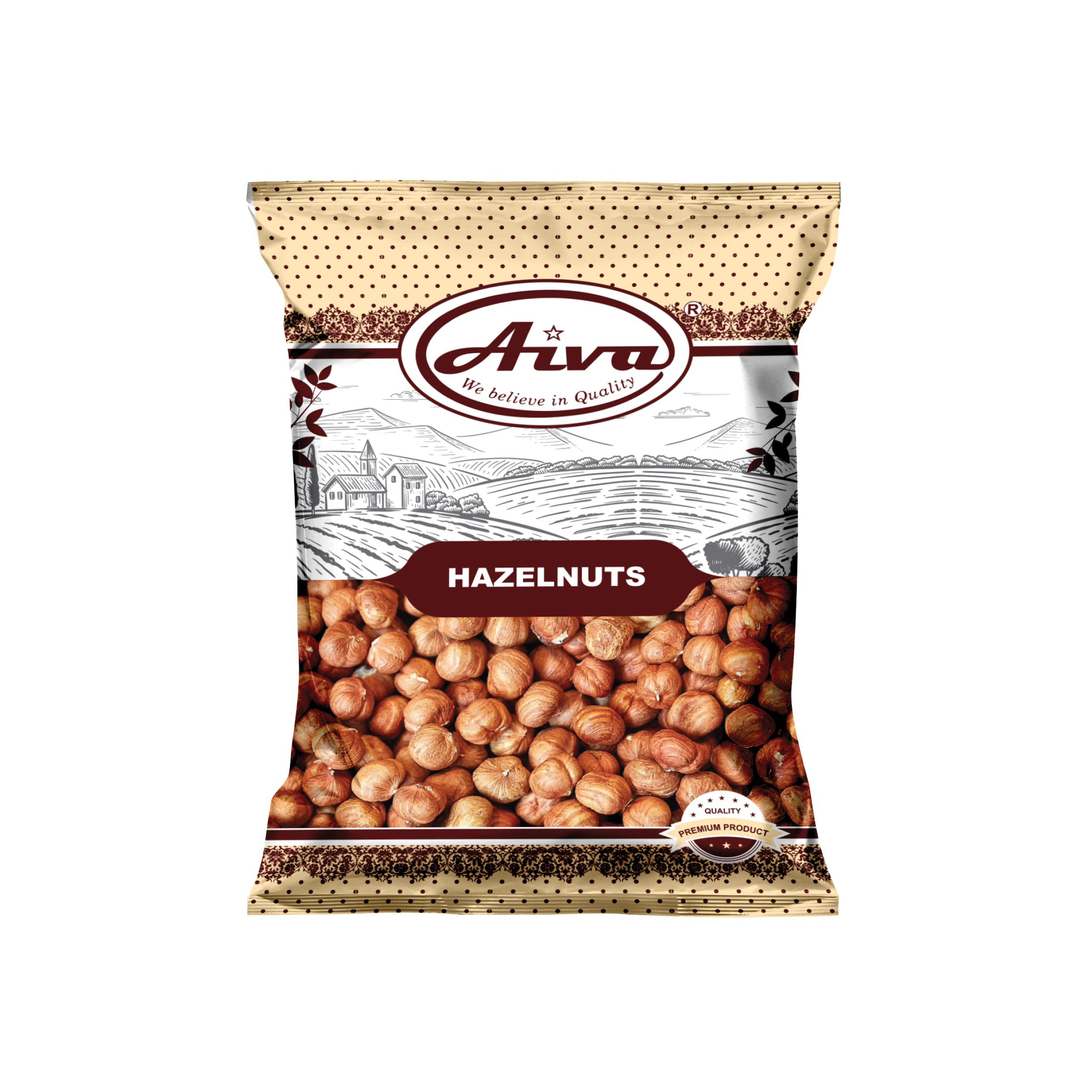Best Quality GMO-Free. Corylus Avellana Nuts in a paper Bag Raw Shelled Hazelnut