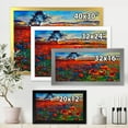 thumbnail image 4 of Designart 'Blossoming Red Poppy Fields With Distant Tree' Traditional Framed Art Print, 4 of 4