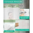 thumbnail image 4 of No Hook Shower Curtain with Snap in Liner, Geometric Sage Green and Gray Stripes Hotel Shower Curtains for Bathroom, Washable Shower Curtain Liner Set with Mesh Top Window, 48"x72", 4 of 6