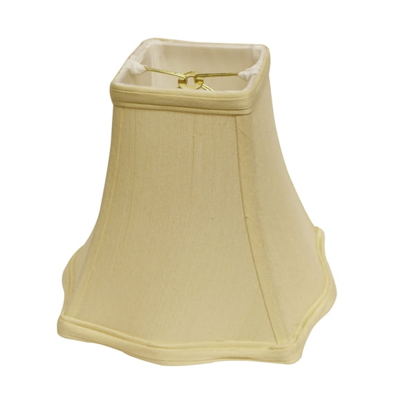 Slant Fancy Square Softback Lampshade with Bulb Clip, Antique White