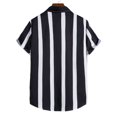 thumbnail image 4 of Men's Striped Summer Shirts Casual Button Down Short Sleeve Stylish ShirtsBeach Summer Hawaiian Shirts, 4 of 9