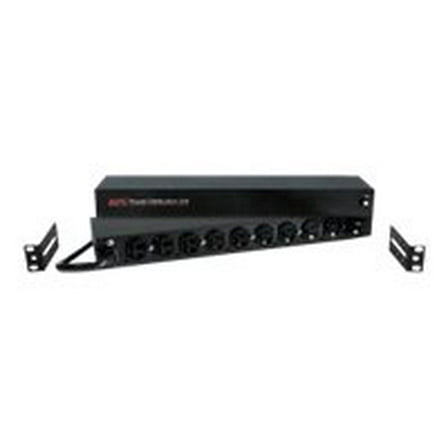 APC Basic Rack-Mount PDU - Power distribution strip (rack-mountable) - AC 120 V - input: NEMA L5-20 - output connectors: 10 (NEMA 5-20) - 19" - 12 ft cord - black - for P/N: SCL400RMJ1U, SMT1500R2I-AR, SMT2200R2I-AR, SMT3000R2I-AR, SRT5KRMXLW-TW