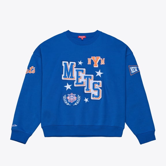 Women's Mitchell & Ness  Royal New York Mets Pep Rally Sweatshirt