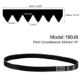 thumbnail image 2 of 2 Pack 190J6 PJ V-Ribbed Belt 6 Ribs 19" Length x 0.55" Width x 0.14" Height, EPDM Rubber Micro V Belt, 2 of 5