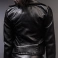 thumbnail image 4 of 2x pantalones cortos PU Yotijar chaqueta de material cuero para proteger HT muñeca ropa Accs figura chaqueta abrigo, 4 of 9