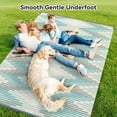 thumbnail image 6 of SIXHOME Outdoor Rug Carpet 5'x8' Waterproof Reversible Patio Rug Portable Modern Indoor Outdoor Rug Plastic Straw Rug for RV Camping Garden Picnic Deck Backyard Boho Porch Decor Teal and Gray, 6 of 7