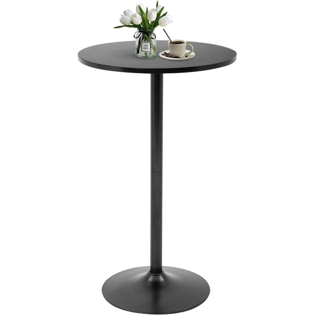 BestOffice Bar Table 40 Inch Height Top Cocktail for Home, Kitchen and Dining Room, Black