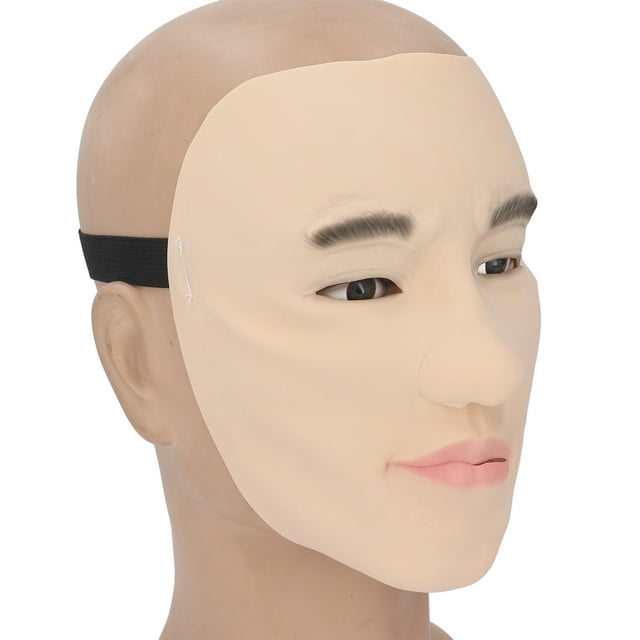 Masque Facial en Latex pour Homme, Masque Facial en Latex Confortable Lavable Doux Séchage Rapide Réutilisable pour Spectacles sur Scène