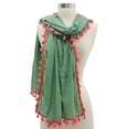 thumbnail image 4 of Gray Long Neck Scarf With Contrast Tassel Trim, 4 of 6