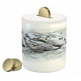 thumbnail image 1 of Animal Piggy Bank, Portrait of a White Tiger Wild Nature Predator Watercolor Splashes, Ceramic Coin Bank Money Box for Cash Saving, 3.6" X 3.2", Black Grey White, by Ambesonne, 1 of 4