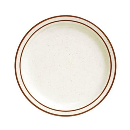

Tuxton China TBS-008 American 9 in. Bahamas Plate - White with Brown Speckle - 2 Dozen