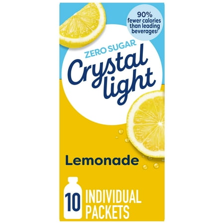 Crystal Light Lemonade Naturally Flavored Powdered Drink Mix, 10 ct On-the-Go-Packets