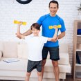 thumbnail image 4 of LIOOBO 4 Pcs Plastic Dumbbells Ergonomic Children Morning Exercise Barbells Hand Bar for Kindergarten (Random Color), 4 of 5